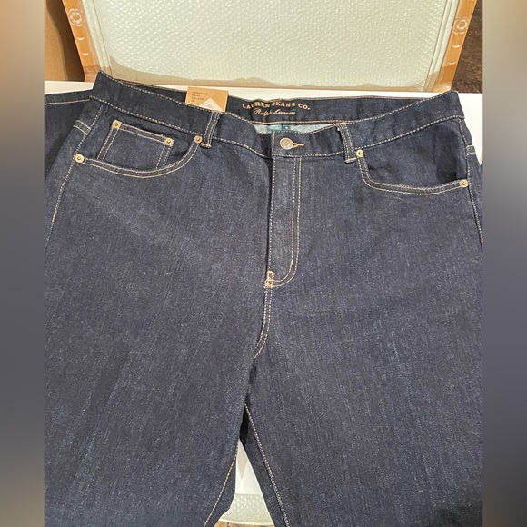 Ralph Lauren, NEW Classic Bootcut Stretch Dark Wash Size 16” W X 31” L - Picture 8 of 12